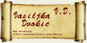 Vasiljka Dvokić vizit kartica